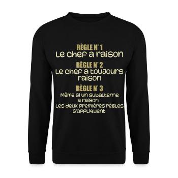 Les regles du chef - Sweat-shirt Unisexe - noir - Devant - Alina (178cm) & Michal (187cm)