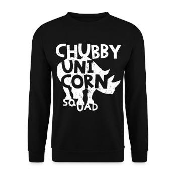 Rhino Chubby Unicorn - Unisex Sweatshirt - black - Front - Alina (178cm) & Michal (187cm)