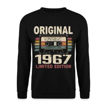 1967 Birthday Gift 1967 Vintage 1967 Retro - Unisex Sweatshirt - black - Front - Alina (178cm) & Michal (187cm)
