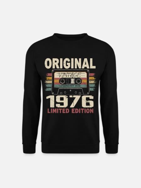 1976 Geburtstagsgeschenk 1976 Jahrgang 1976 Retro - Unisex Pullover - Schwarz