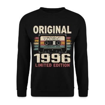 1996 Birthday Gift 1996 Vintage 1996 Retro - Unisex Sweatshirt - black - Front - Alina (178cm) & Michal (187cm)