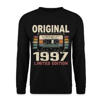 1997 cadeau anniversaire 1997 vintage 1997 rétro - Sweat-shirt Unisexe - noir - Devant - Alina (178cm) & Michal (187cm)