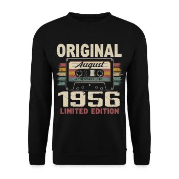 August 1956 August 1956 Gift August 1956 August 1956 - Unisex Sweatshirt - black - Front - Alina (178cm) & Michal (187cm)