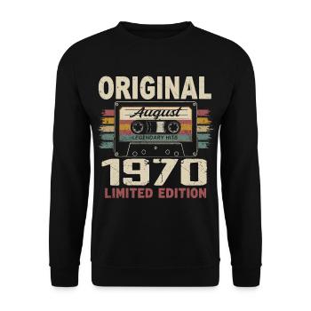 Août 1970 August 1970 Cadeau Août 1970 August 1970 - Sweat-shirt Unisexe - noir - Devant - Alina (178cm) & Michal (187cm)