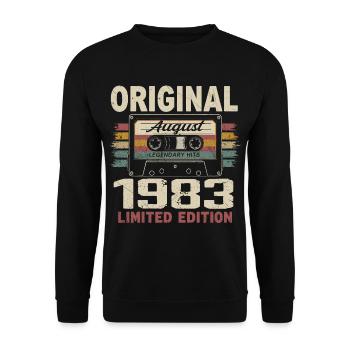 Août 1983 August 1983 Cadeau Août 1983 August 1983 - Sweat-shirt Unisexe - noir - Devant - Alina (178cm) & Michal (187cm)