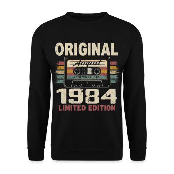Août 1984 August 1984 Cadeau Août 1984 August 1984 - Sweat-shirt Unisexe - noir - Devant - Alina (178cm) & Michal (187cm)
