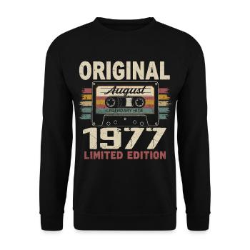 Août 1977 August 1977 Cadeau Août 1977 August 1977 - Sweat-shirt Unisexe - noir - Devant - Alina (178cm) & Michal (187cm)