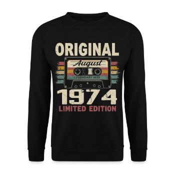 Août 1974 August 1974 Cadeau Août 1974 August 1974 - Sweat-shirt Unisexe - noir - Devant - Alina (178cm) & Michal (187cm)