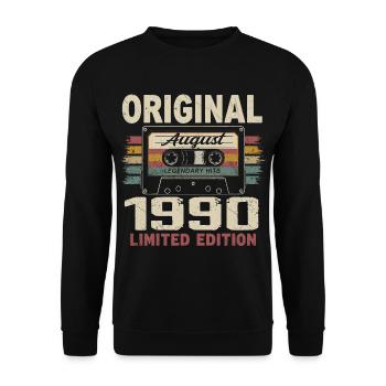 Août 1990 August 1990 Cadeau Août 1990 August 1990 - Sweat-shirt Unisexe - noir - Devant - Alina (178cm) & Michal (187cm)