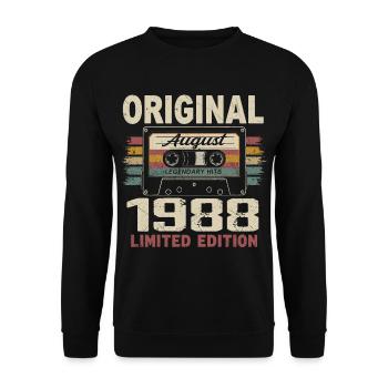Août 1988 August 1988 Cadeau Août 1988 August 1988 - Sweat-shirt Unisexe - noir - Devant - Alina (178cm) & Michal (187cm)
