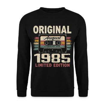 Août 1985 August 1985 Cadeau Août 1985 August 1985 - Sweat-shirt Unisexe - noir - Devant - Alina (178cm) & Michal (187cm)