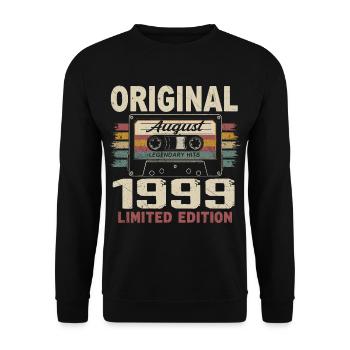 August 1999 August 1999 Gift August 1999 August 1999 - Unisex Sweatshirt - black - Front - Alina (178cm) & Michal (187cm)
