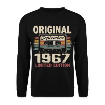 September 1967 Birthday, born in September 1967 - Unisex Sweatshirt - black - Front - Alina (178cm) & Michal (187cm)