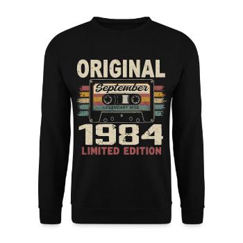 September 1984 Birthday, born in September 1984 - Unisex Sweatshirt - black - Front - Alina (178cm) & Michal (187cm)