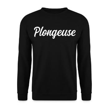 Plongeuse Sous-Marine Palmes Bouteille Océan - Sweat-shirt Unisexe - noir - Devant - Alina (178cm) & Michal (187cm)