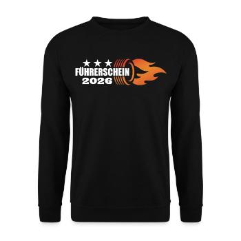 Driver's license passed 2026 - Driver's license - Unisex Sweatshirt - black - Front - Alina (178cm) & Michal (187cm)