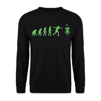 Disc Golf Evolution Funny Disc Golfer Flying Disc - Unisex Sweatshirt - black - Front - Alina (178cm) & Michal (187cm)