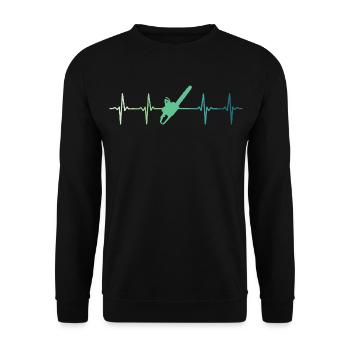 Lumberjack heartbeat chainsawed - Unisex Sweatshirt - black - Front - Alina (178cm) & Michal (187cm)