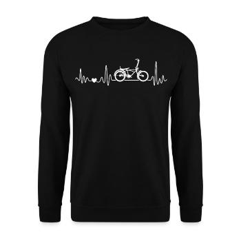 BMX Bike Heartbeat for BMX Bikers - Unisex Sweatshirt - black - Front - Alina (178cm) & Michal (187cm)