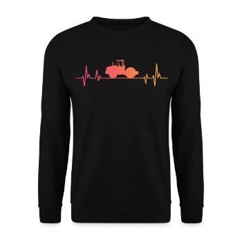 Compactor roller sunset construction - construction site - Unisex Sweatshirt - black - Front - Alina (178cm) & Michal (187cm)