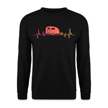 Sunset Heartbeat camper travel caravan - Unisex Sweatshirt - black - Front - Alina (178cm) & Michal (187cm)