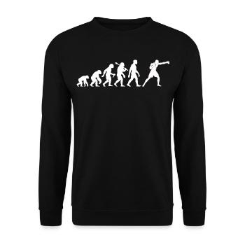 Box Evolution Graphic Boxing Boxing Men Boys - Unisex Sweatshirt - black - Front - Alina (178cm) & Michal (187cm)