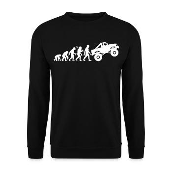 Lustige Monster Truck Evolution Motorsport - Unisex Pullover - Schwarz - Vorne - Alina (178cm) & Michal (187cm)