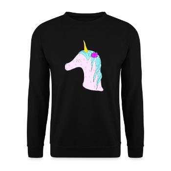 idée cadeau licorne licorne rose magique - Sweat-shirt Unisexe - noir - Devant - Alina (178cm) & Michal (187cm)