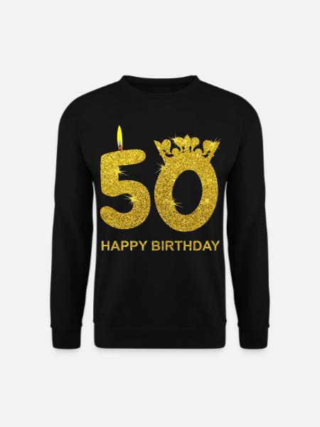 50e verjaardag GELUKKIGE VERJAARDAG Gouden geschenk - Uniseks sweater - zwart