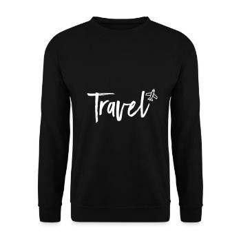 to travel - Unisex Sweatshirt - black - Front - Alina (178cm) & Michal (187cm)