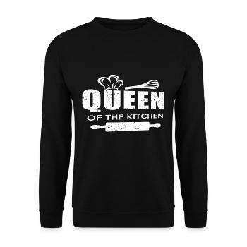 Queen Königin - Unisex Pullover - Schwarz - Vorne - Alina (178cm) & Michal (187cm)
