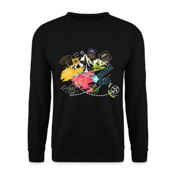 Autocollant de voyage autour du monde - Sweat-shirt Unisexe - noir - Devant - Alina (178cm) & Michal (187cm)