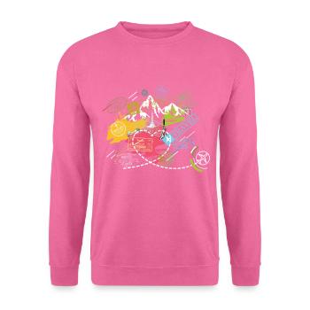 Autocollant de voyage autour du monde - Sweat-shirt Unisexe - rose - Devant