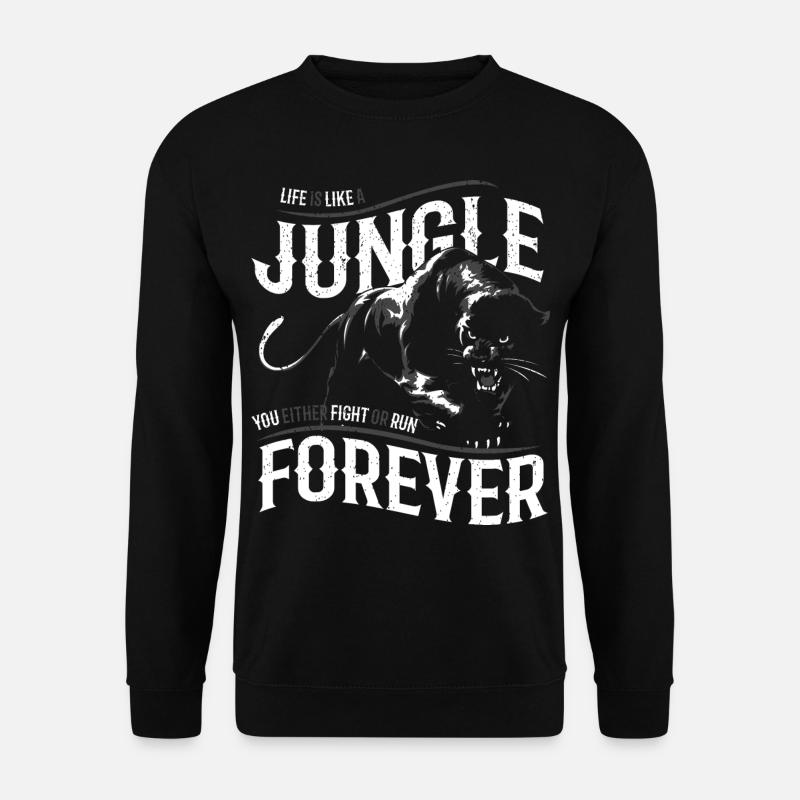 schwarze Panther Wildkatze Großkatzen Geschenkidee - Unisex Pullover - Schwarz
