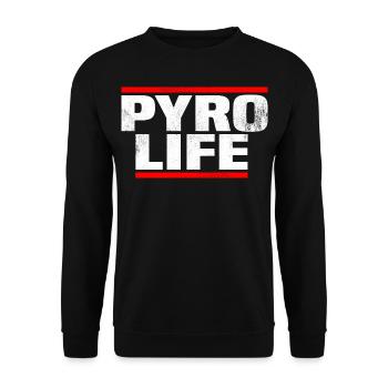 pyro life fireworks vuurwerk shirt - Unisex Sweatshirt - black - Front - Alina (178cm) & Michal (187cm)