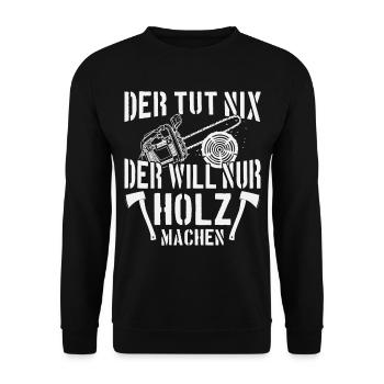 Holzfäller Forstarbeiter Geschenk - Unisex Pullover - Schwarz - Vorne - Alina (178cm) & Michal (187cm)