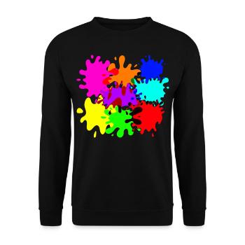 éclaboussures colorées de taches de peinture - Sweat-shirt Unisexe - noir - Devant - Alina (178cm) & Michal (187cm)