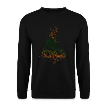 Glow Snake green - Unisex Sweatshirt - black - Front - Alina (178cm) & Michal (187cm)
