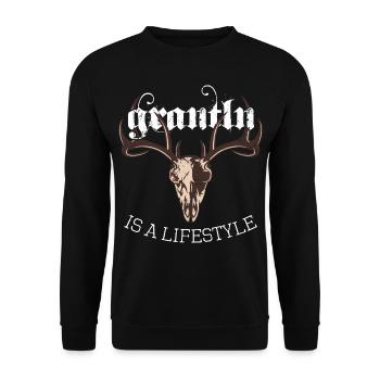 Grantln is a Lifestyle Grantler Hirsch Bayern - Unisex Sweatshirt - black - Front - Alina (178cm) & Michal (187cm)