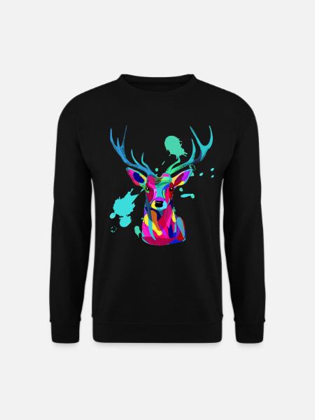 Colorful deer - Unisex Sweatshirt - black