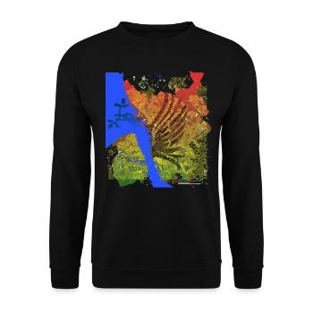 Liverpool Rising: Liver Bird Over Sunset Mersey - Unisex Sweatshirt - black - Front - Alina (178cm) & Michal (187cm)