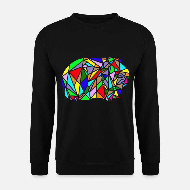 polygon guinea pig rainbow - Unisex Sweatshirt - black