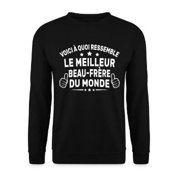 le meilleur beau frère du monde cadeau beau-frere - Sweat-shirt Unisexe - noir - Devant - Alina (178cm) & Michal (187cm)