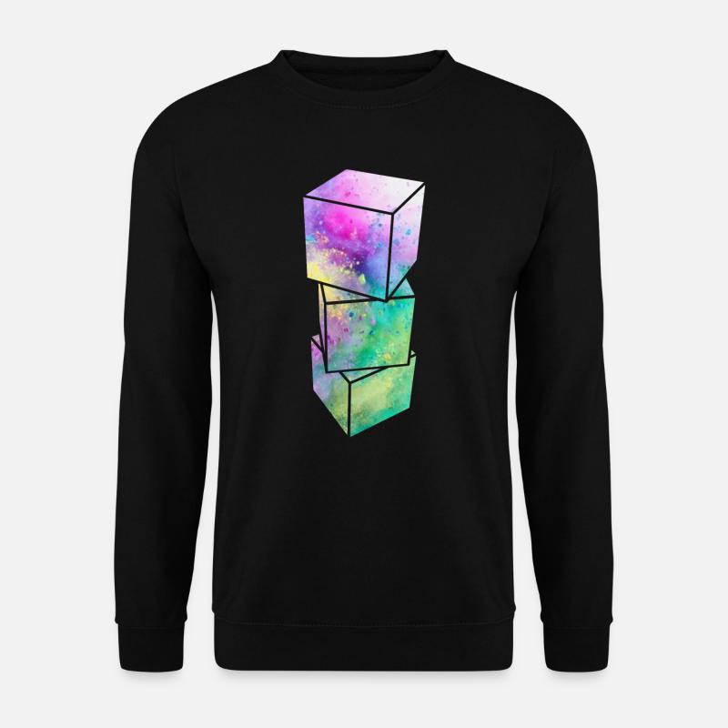 3D Würfel - Unisex Pullover - Schwarz