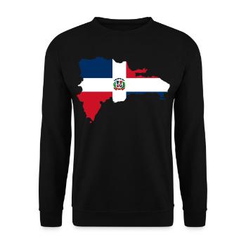 Drapeau République dominicaine carte drapeau - Sweat-shirt Unisexe - noir - Devant - Alina (178cm) & Michal (187cm)