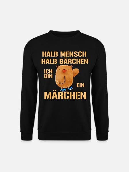 Halb Mensch halb Bärchen ich bin ein Märchen - Unisex Pullover - Schwarz