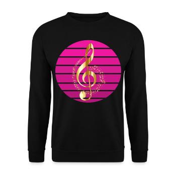 Note de musique dorée au coucher du soleil - Sweat-shirt Unisexe - noir - Devant - Alina (178cm) & Michal (187cm)