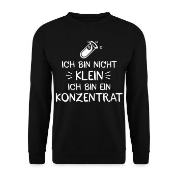 Ich bin nicht klein ich bin ein Konzentrat - Unisex Pullover - Schwarz - Vorne - Alina (178cm) & Michal (187cm)