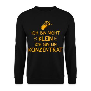Ich bin nicht klein ich bin ein Konzentrat - Unisex Pullover - Schwarz - Vorne - Alina (178cm) & Michal (187cm)
