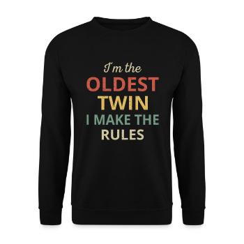 Matching Twins - Oldest Twin I Make The Rules III - Unisex Sweatshirt - black - Front - Alina (178cm) & Michal (187cm)